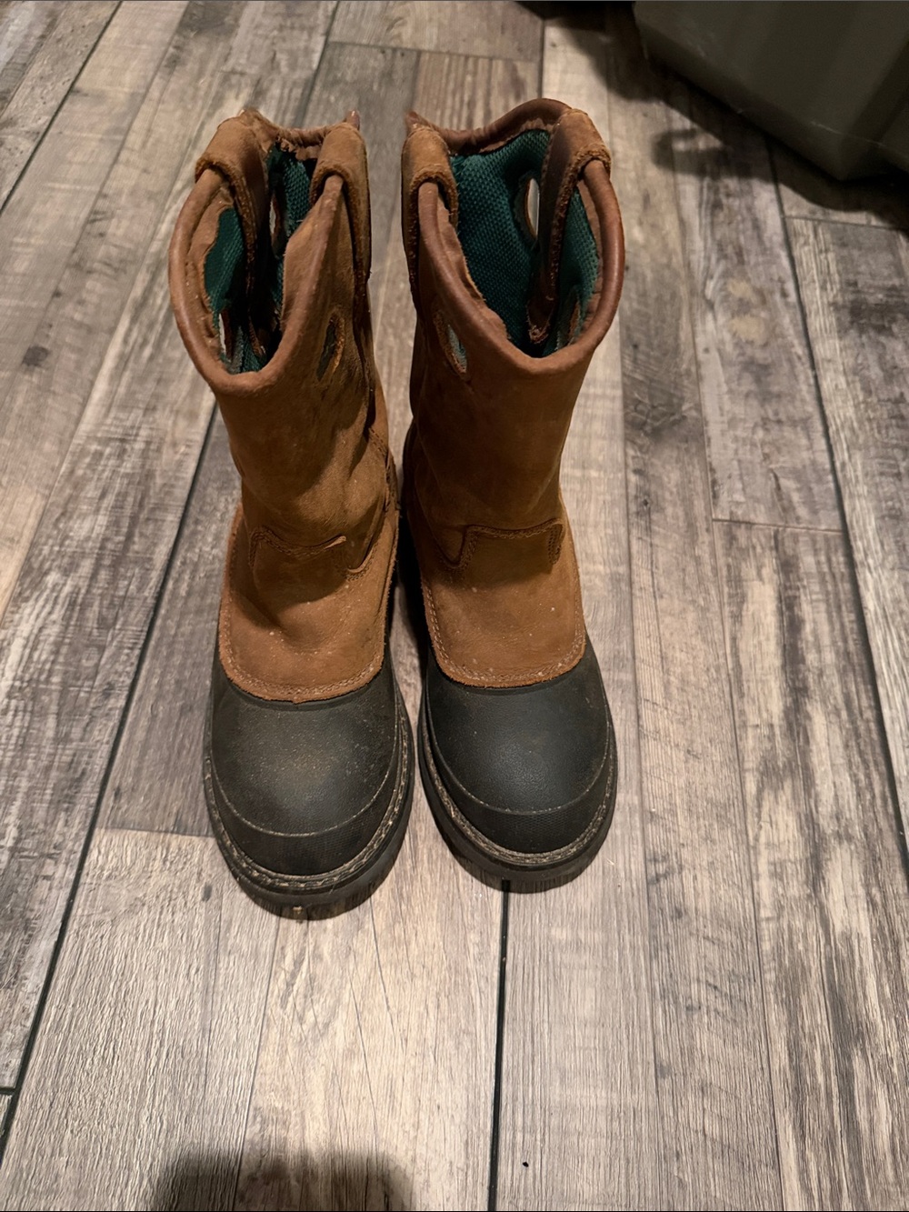 Georgia Boots Size 1M boys. Brown Suede Waterproof Work Boots